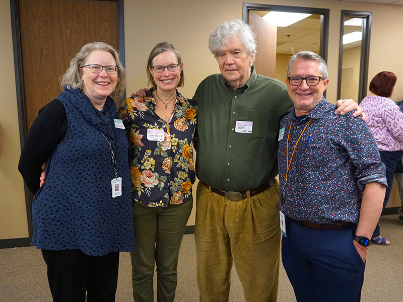 Housecall Providers Hospice employees celebrating 15 year anniversary with Rebecca Ashling, Founder, in Portland, Oregon